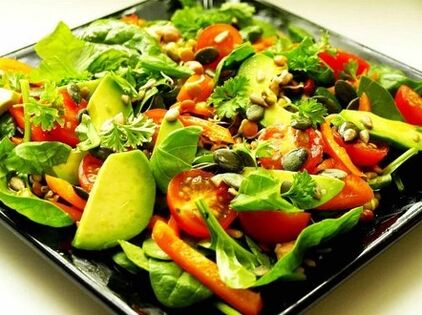 A plate with vegetables
